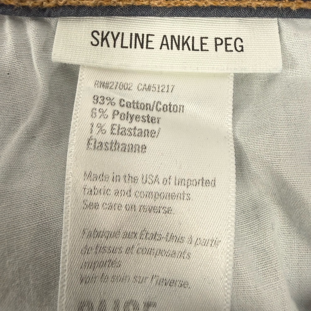 Skyline Ankle Peg PAIGE Blue Cotton Blend Raw Hem Slim Skinny Jeans 32 - Picture 9 of 12